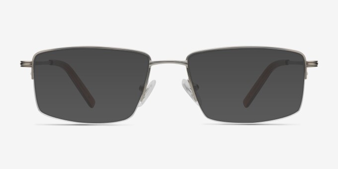 System Silver MetalEyeglass Frames from EyeBuyDirect, with Tinted Lenses