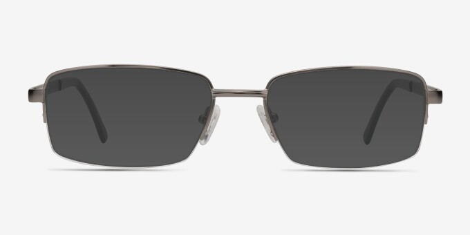 Axis Gunmetal MetalEyeglass Frames from EyeBuyDirect, with Tinted Lenses