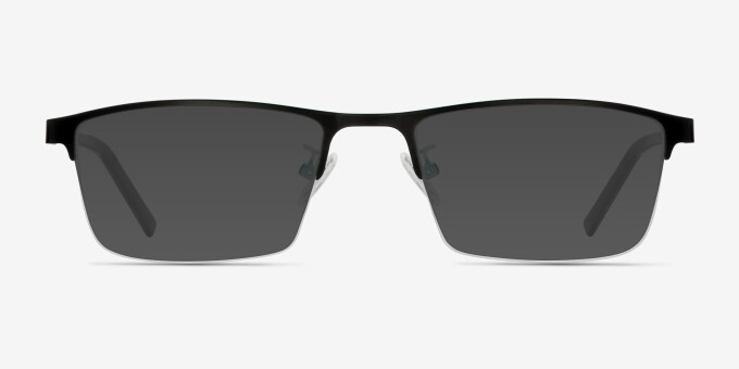 Algorithm Rectangle Black Semi Rimless Eyeglasses | Eyebuydirect