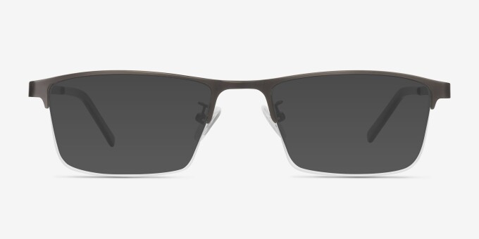 Algorithm Gray MetalEyeglass Frames from EyeBuyDirect, with Tinted Lenses