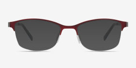 Pearl Rouge Métal Montures de lunettes de vue d'EyeBuyDirect, with Tinted Lenses