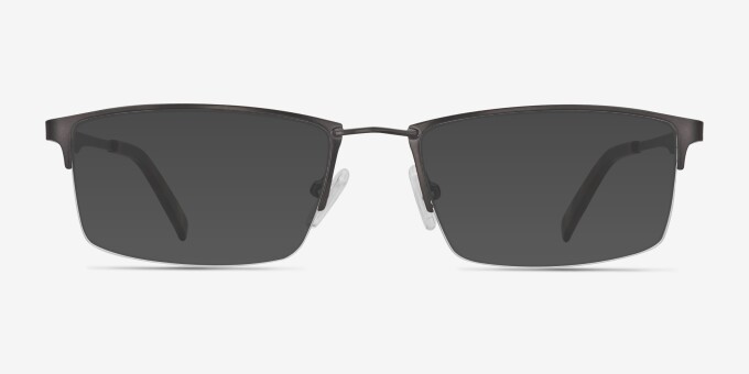 Furox Gunmetal MetalEyeglass Frames from EyeBuyDirect, with Tinted Lenses