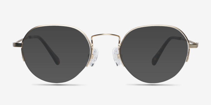 Kalpana Golden MetalEyeglass Frames from EyeBuyDirect, with Tinted Lenses