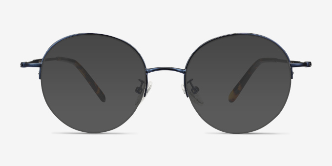 Albee Blue MetalEyeglass Frames from EyeBuyDirect, with Tinted Lenses
