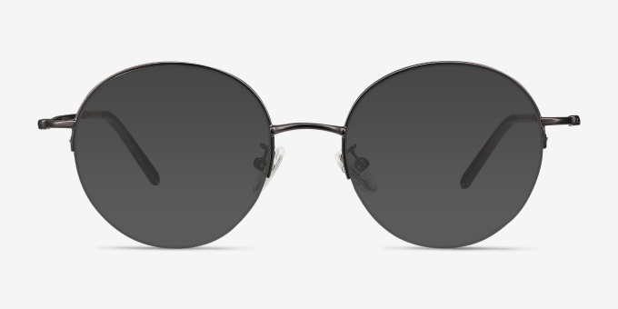 Albee Gunmetal MetalEyeglass Frames from EyeBuyDirect, with Tinted Lenses