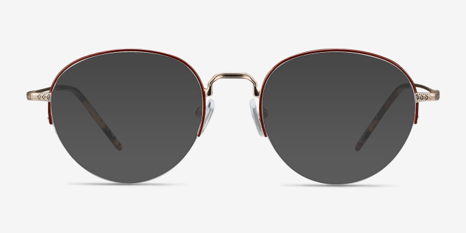 Noblesse Red MetalEyeglass Frames from EyeBuyDirect, with Tinted Lenses