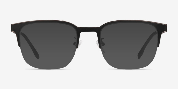 Fathom Gunmetal Black MetalEyeglass Frames from EyeBuyDirect, with Tinted Lenses