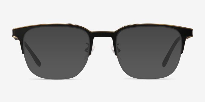Fathom Bronze Black MetalEyeglass Frames from EyeBuyDirect, with Tinted Lenses