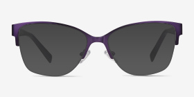 Feline Violet Acetate-metal Montures de lunettes de vue d'EyeBuyDirect, with Tinted Lenses