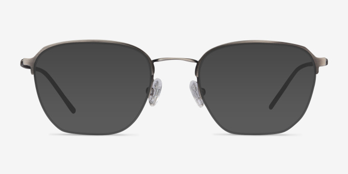 Enya Gunmetal MetalEyeglass Frames from EyeBuyDirect, with Tinted Lenses