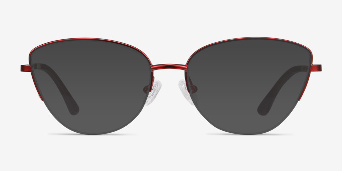 Star Burgundy MétalMontures de lunettes de vue d'EyeBuyDirect, Avec des Verres Teintés