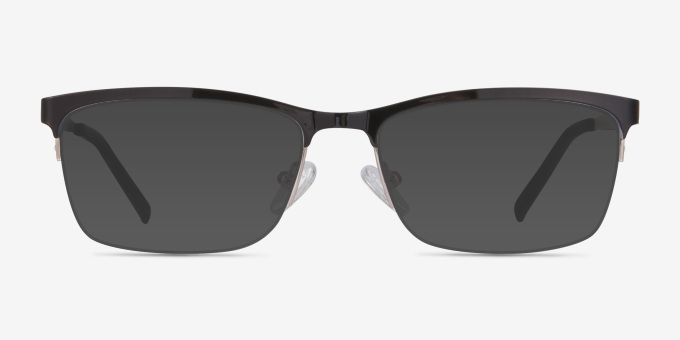Rally Black MetalEyeglass Frames from EyeBuyDirect, with Tinted Lenses