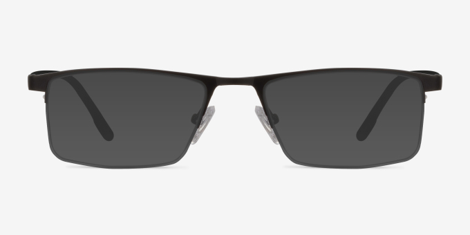 Singapore Matte Black MetalEyeglass Frames from EyeBuyDirect, with Tinted Lenses