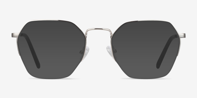Cruz Silver MetalEyeglass Frames from EyeBuyDirect, with Tinted Lenses
