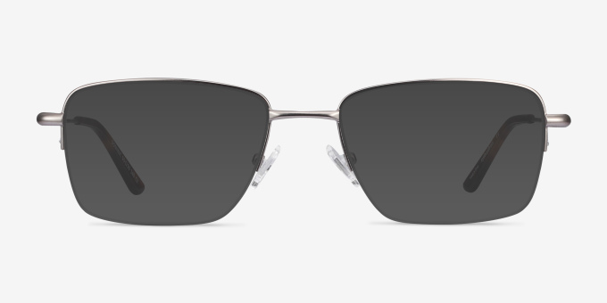 Dominic Gunmetal MetalEyeglass Frames from EyeBuyDirect, with Tinted Lenses