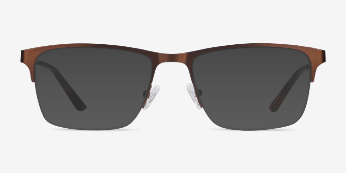 Jasper Coffee MetalEyeglass Frames from EyeBuyDirect, with Tinted Lenses