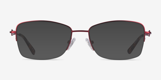 Rachel Burgundy MetalEyeglass Frames from EyeBuyDirect, with Tinted Lenses