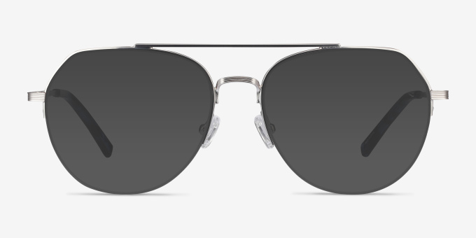 Breathe Silver MetalEyeglass Frames from EyeBuyDirect, with Tinted Lenses