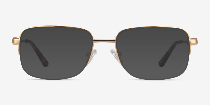 Kanye Gold MetalEyeglass Frames from EyeBuyDirect, with Tinted Lenses