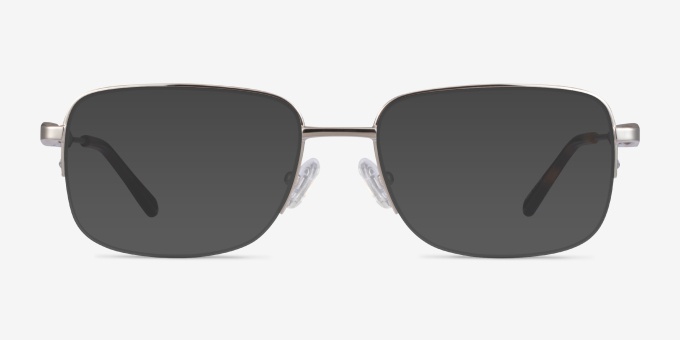 Kanye Silver MetalEyeglass Frames from EyeBuyDirect, with Tinted Lenses