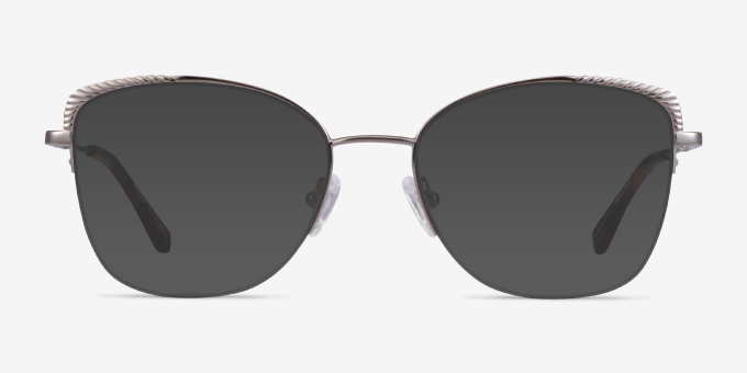 Amande Silver MetalEyeglass Frames from EyeBuyDirect, with Tinted Lenses