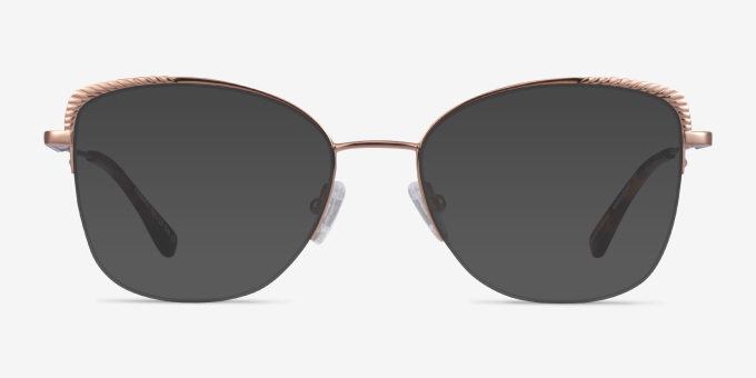 Amande Rose Gold MetalEyeglass Frames from EyeBuyDirect, with Tinted Lenses
