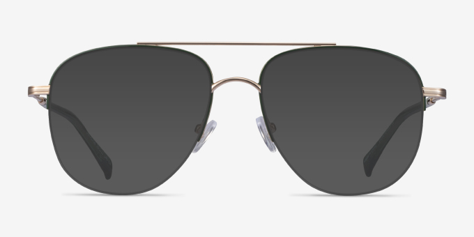Universe Green Gold MetalEyeglass Frames from EyeBuyDirect, with Tinted Lenses