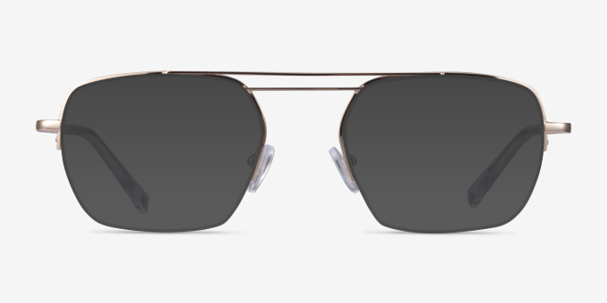 Cabrini Gold Clear MetalEyeglass Frames from EyeBuyDirect, with Tinted Lenses