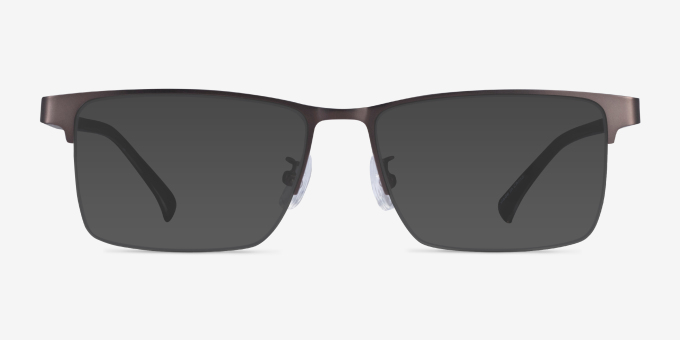 Childeric Gunmetal MetalEyeglass Frames from EyeBuyDirect, with Tinted Lenses
