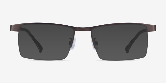 Zac Gunmetal MetalEyeglass Frames from EyeBuyDirect, with Tinted Lenses