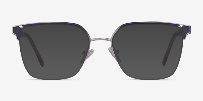 Piccadilly Silver Dark Blue AcetateEyeglass Frames from EyeBuyDirect, with Tinted Lenses