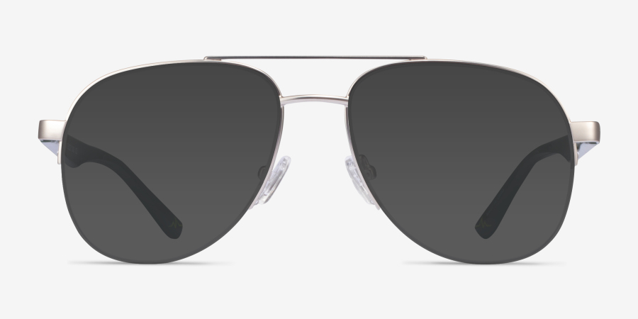 Hydroflux Aviator Silver Semi Rimless Eyeglasses | Eyebuydirect