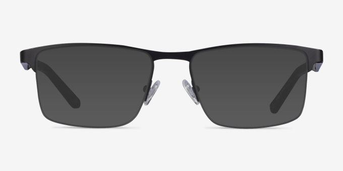 Kinetic Matte Black MetalEyeglass Frames from EyeBuyDirect, with Tinted Lenses