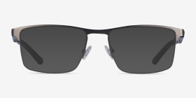 Kinetic Matte Gunmetal Métal Montures de lunettes de vue d'EyeBuyDirect, with Tinted Lenses