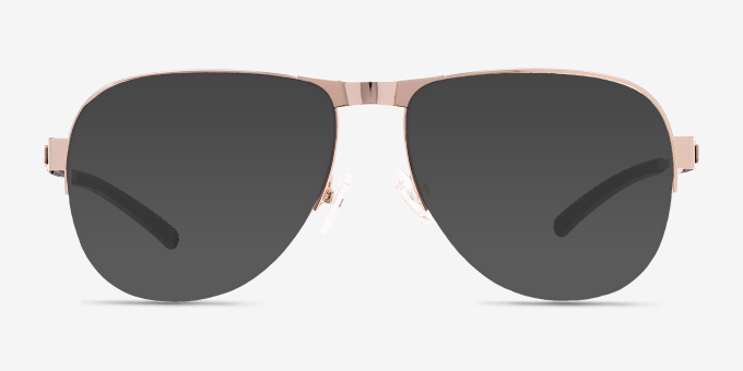 Schematic Gold MetalEyeglass Frames from EyeBuyDirect, with Tinted Lenses