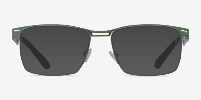 Taxi Green Silver Black MetalEyeglass Frames from EyeBuyDirect, with Tinted Lenses