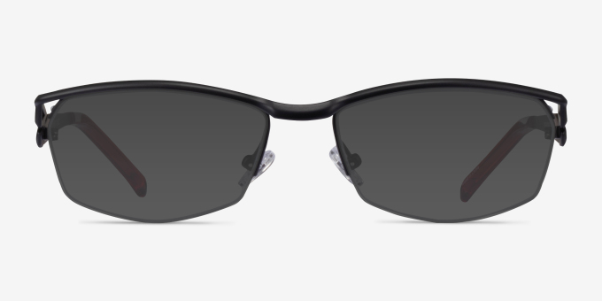 Tech Black Red MetalEyeglass Frames from EyeBuyDirect, with Tinted Lenses