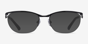 Commerce Black Red Métal Montures de lunettes de vue d'EyeBuyDirect, with Tinted Lenses