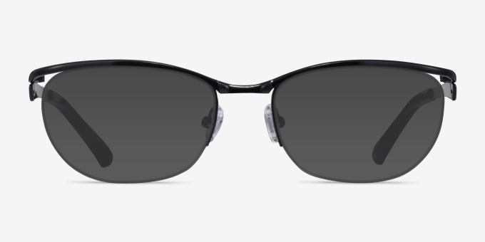 Commerce Black Red MetalEyeglass Frames from EyeBuyDirect, with Tinted Lenses