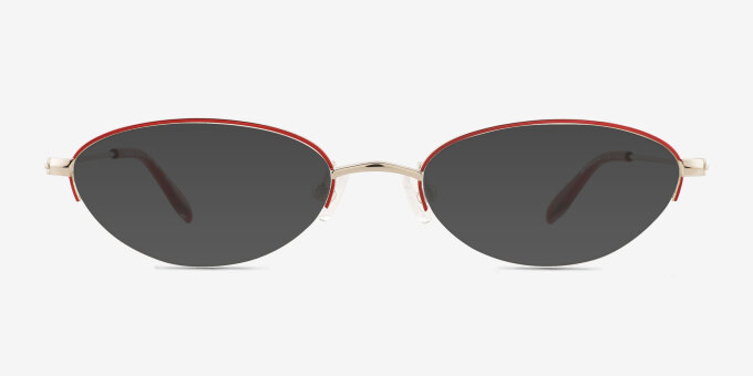 Vasquez Rouge Matériaux biosourcésMontures de lunettes de vue d'EyeBuyDirect, Avec des Verres Teintés