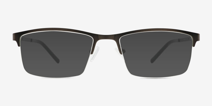 Algorithm Gunmetal MetalEyeglass Frames from EyeBuyDirect, with Tinted Lenses