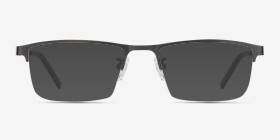 Algorithm Gunmetal Métal Montures de lunettes de vue d'EyeBuyDirect, with Tinted Lenses