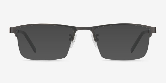 Algorithm Gunmetal MetalEyeglass Frames from EyeBuyDirect, with Tinted Lenses