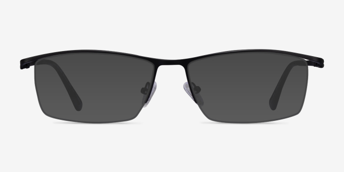Destination Matte Black TitaniumEyeglass Frames from EyeBuyDirect, with Tinted Lenses