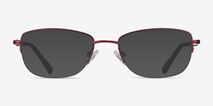 Poly Matte Red TitaniumEyeglass Frames from EyeBuyDirect, with Tinted Lenses
