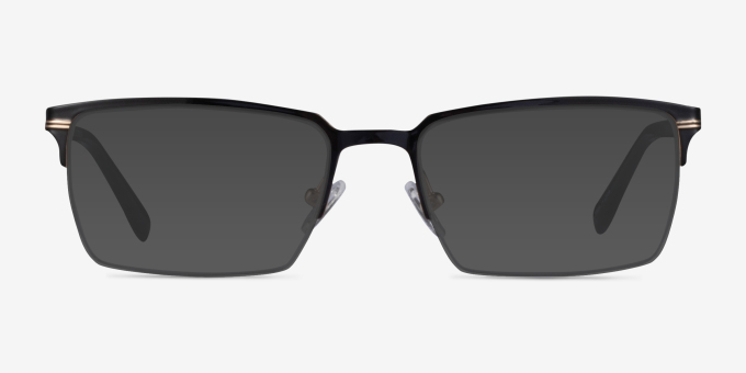 Sycamore Black Gold TitaniumEyeglass Frames from EyeBuyDirect, with Tinted Lenses