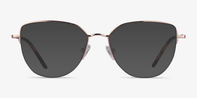 Camilla Rose Gold TitaniumEyeglass Frames from EyeBuyDirect, with Tinted Lenses