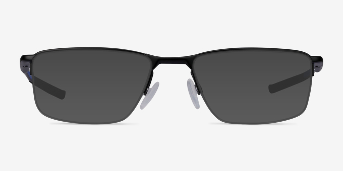 Oakley Socket 5.5 Satin Black & Blue MetalEyeglass Frames from EyeBuyDirect, with Tinted Lenses