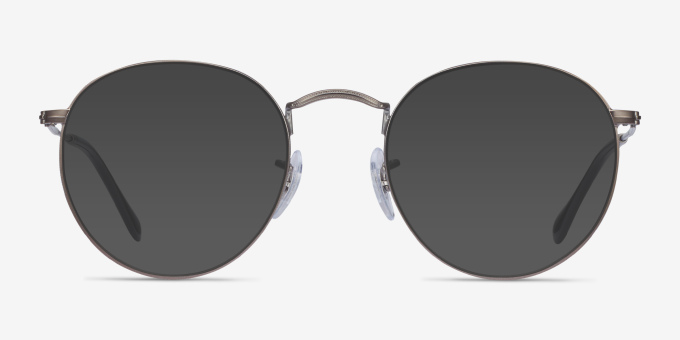 Ray-Ban RB3447V Round Matte Gunmetal MetalEyeglass Frames from EyeBuyDirect, with Tinted Lenses