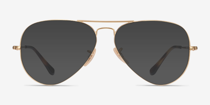 Ray-Ban RB6489 Aviator Gold MetalEyeglass Frames from EyeBuyDirect, with Tinted Lenses